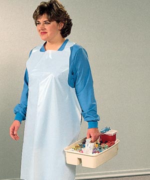 Premium White Heavy Weight Poly Aprons White 28" x 46" - Click Image to Close